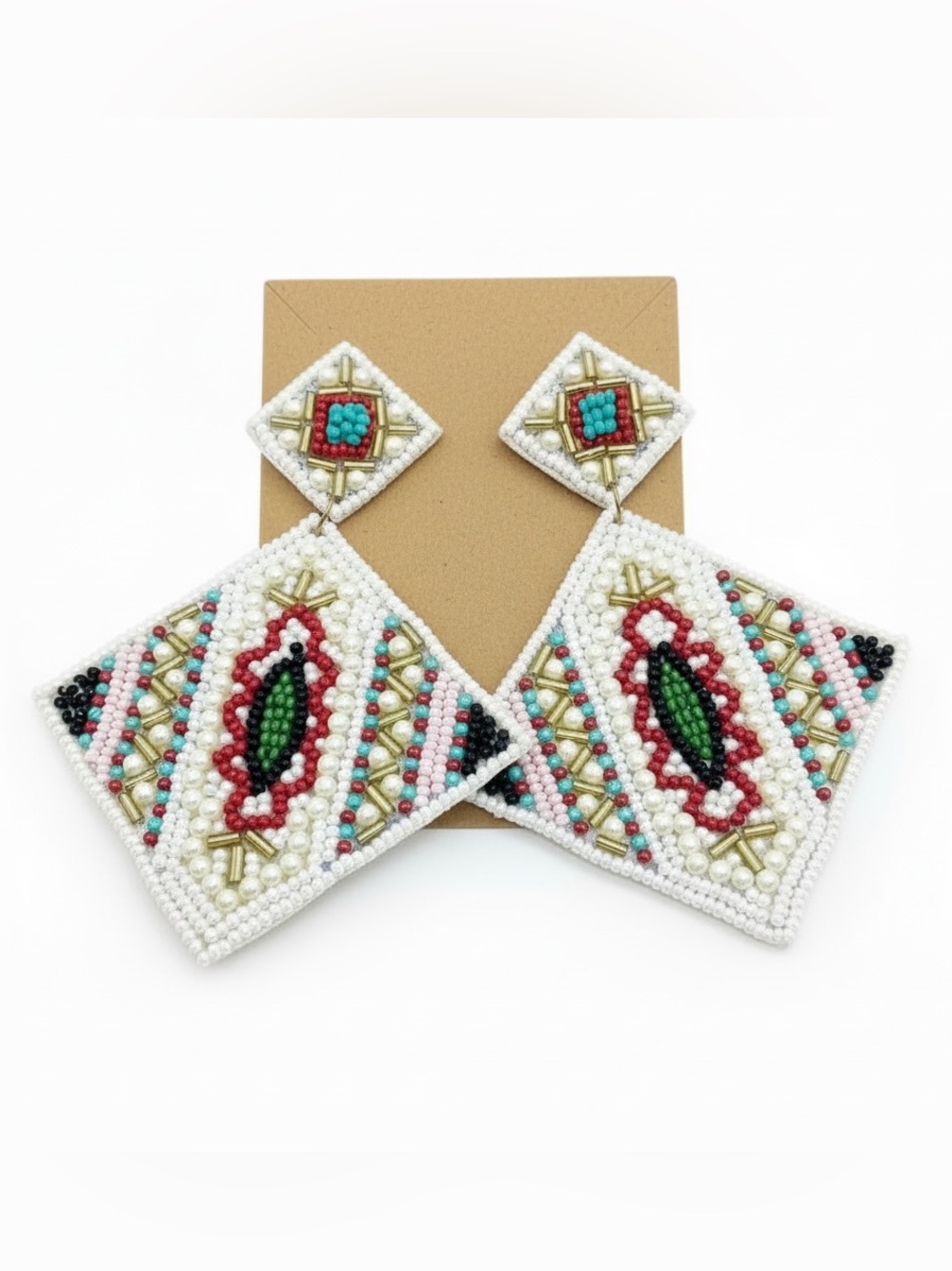Statement Seed Bead Earrings: Tropical Boho Dangles